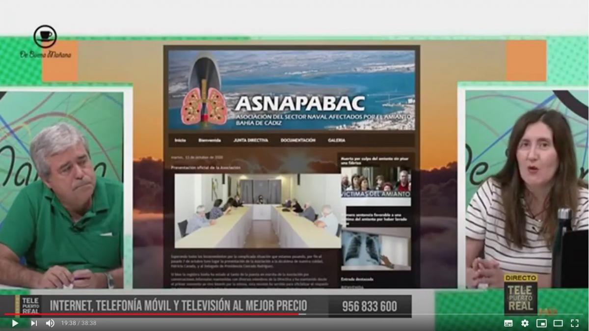 Pepe Casas, en un momento de la entrevista en Tele Puerto Real