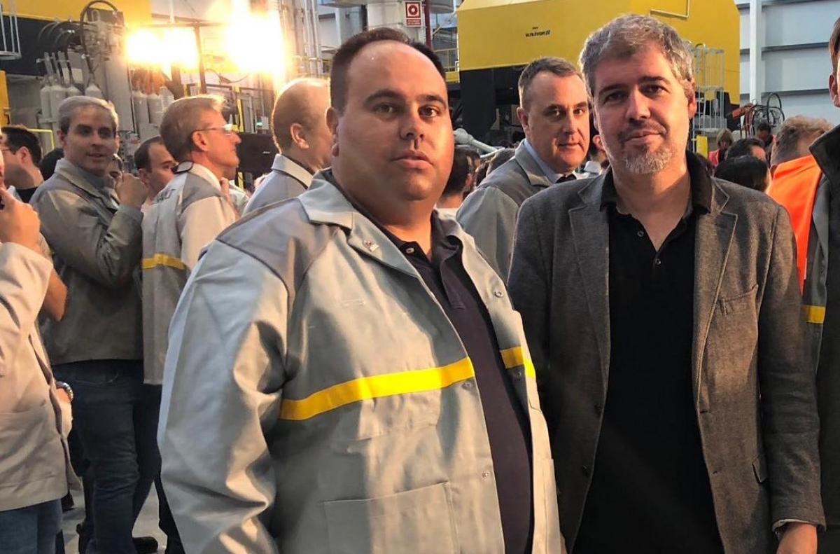 El Secretario general de la sección sindical de CCOO con Unai Sordo