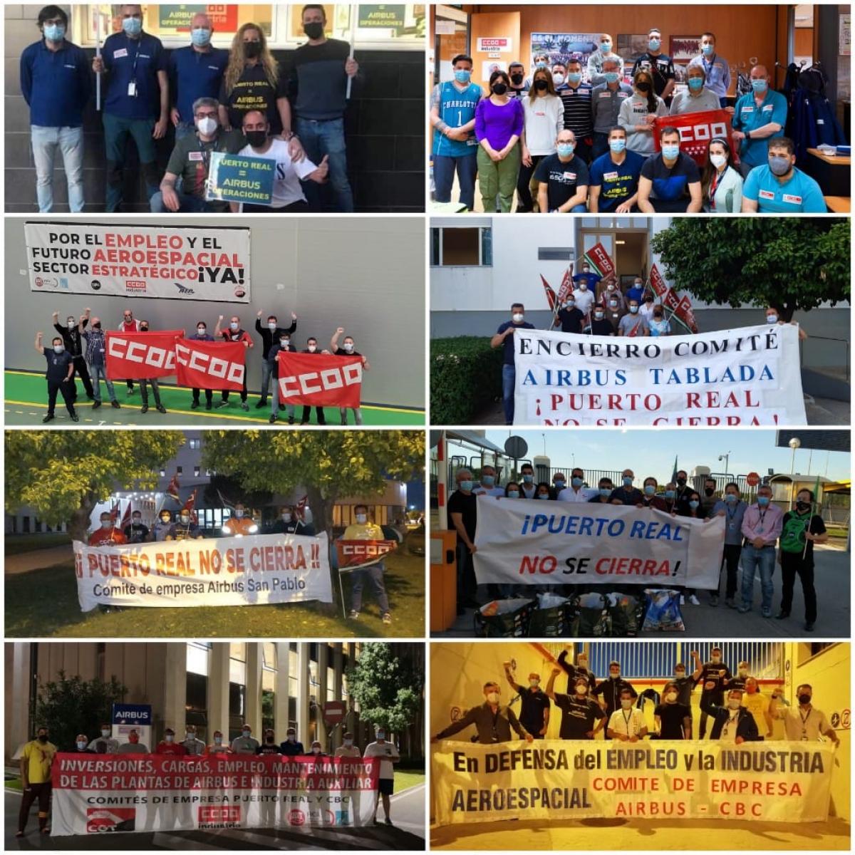 Encierro en los 8 centros de trabajo de Airbus España