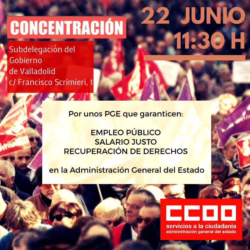 Cartel Concentración 22 de junio de 2017 en Valladolid