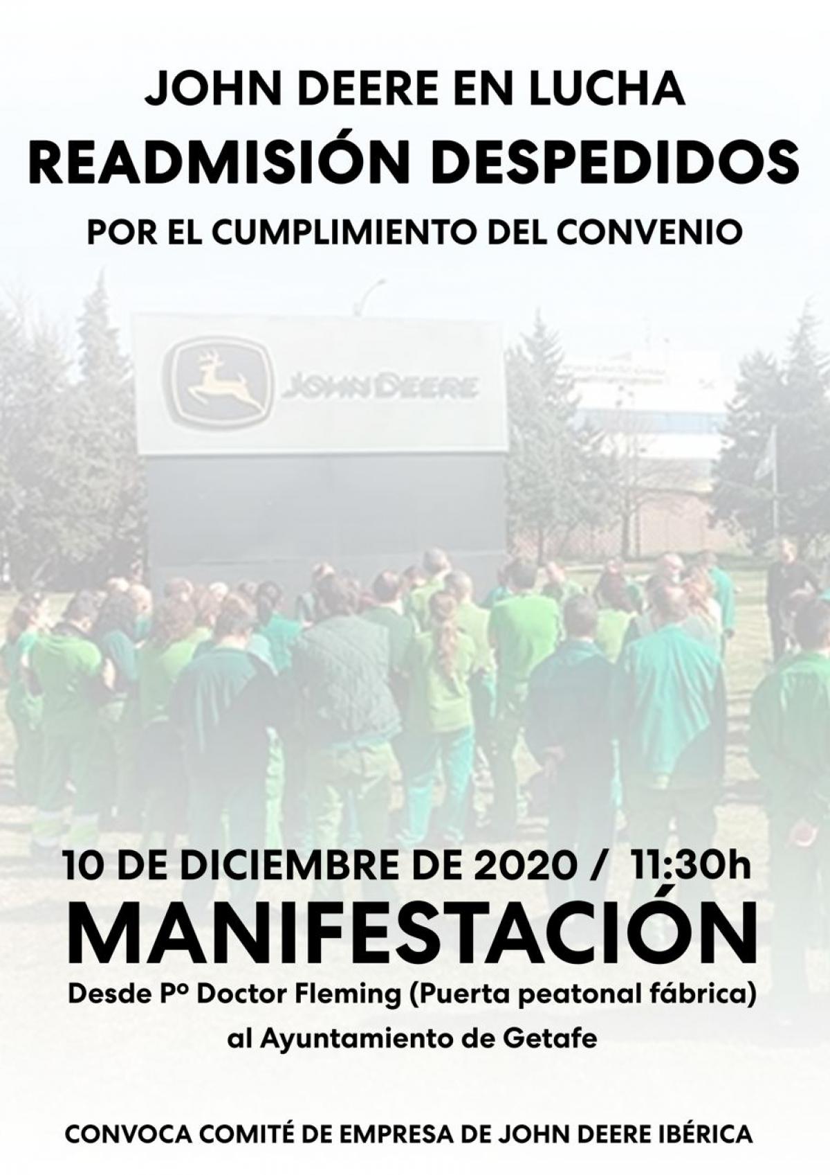 Cartel manifestación  John Deere