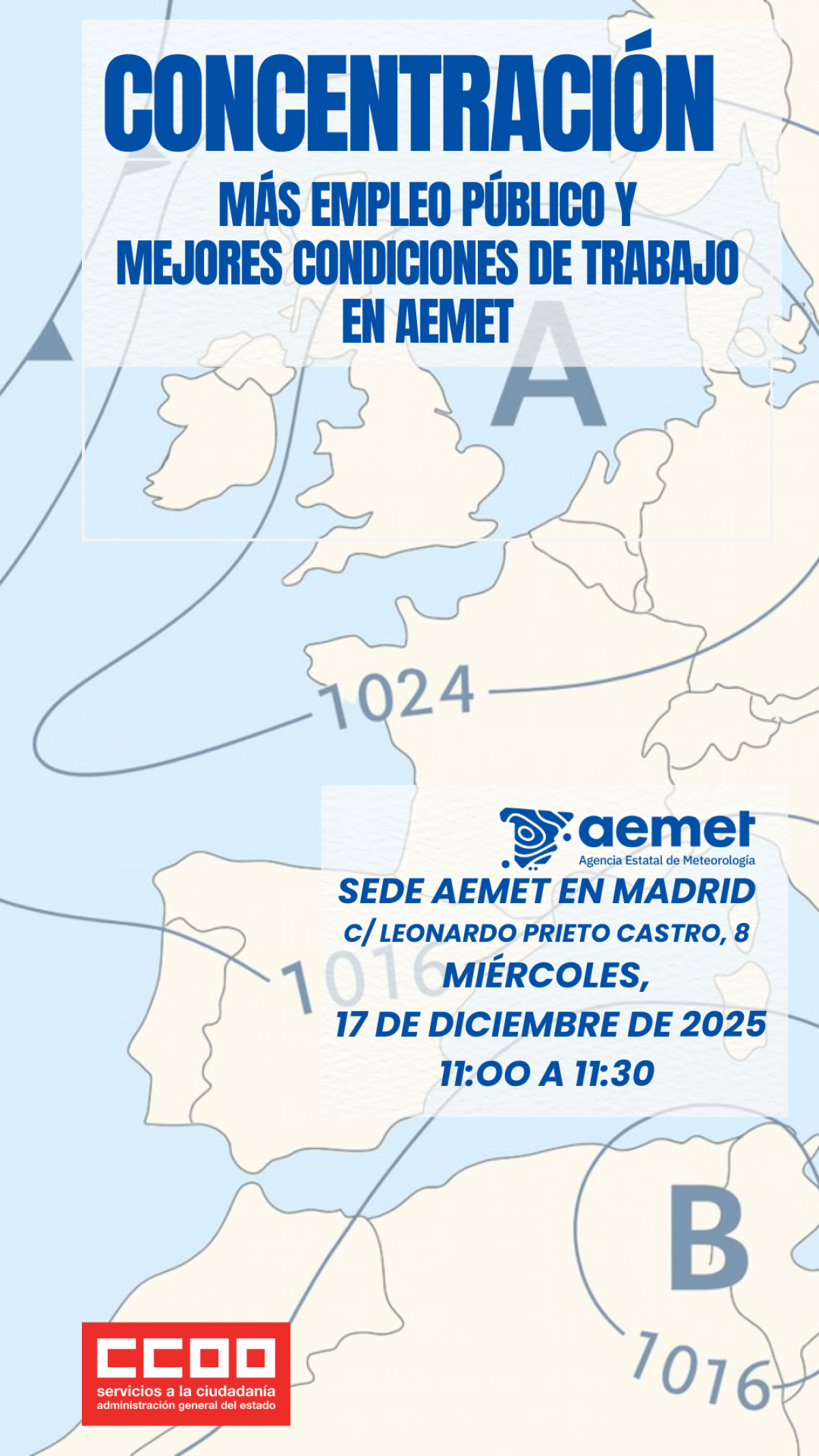 Cartel concentración en AEMET