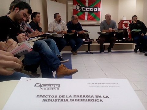 Representación de CCOO en las empresas del sector siderúrgico.