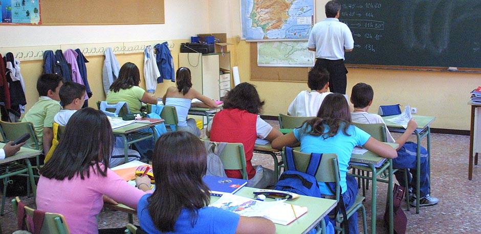 Aula en un centro educativo de Madrid