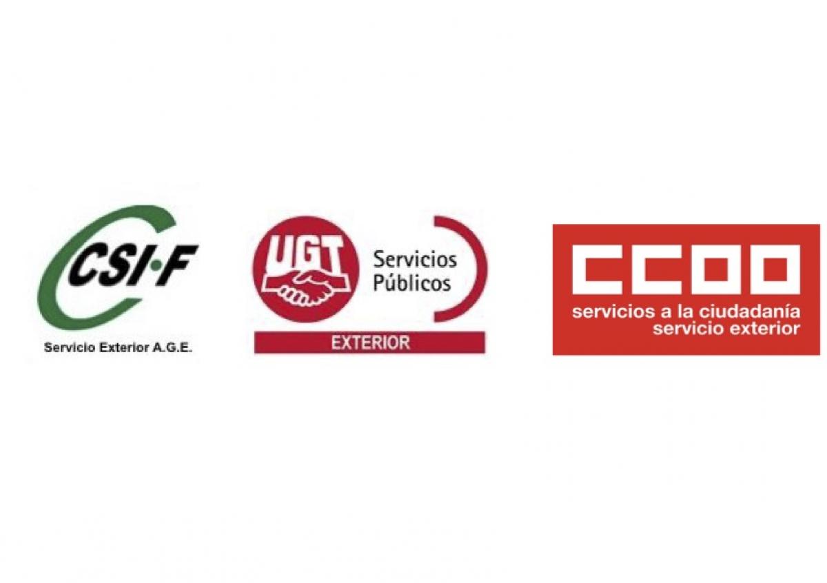Comunicado conjunto CSIF, UGT y CCOO - Servicio Exterior.