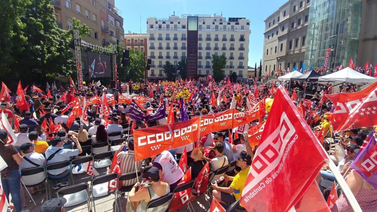 Acto en Madrid de negociadores y negociadoras laborales de CCOO y UGT #SalarioOConflicto (foto CS CCOO)