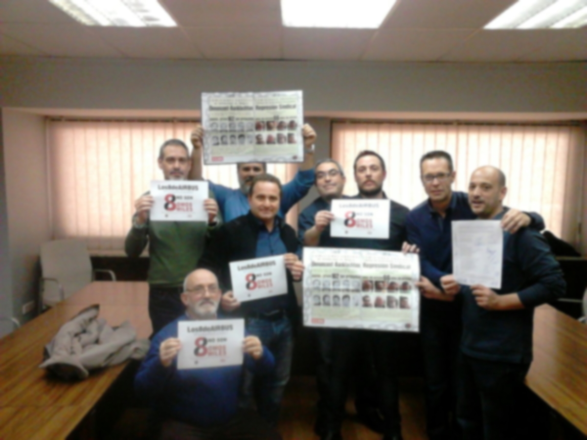 Delegación CCOO en negociación del acuerdo con las contratas de Movistar apoyan a "Los 8 de Airbus"