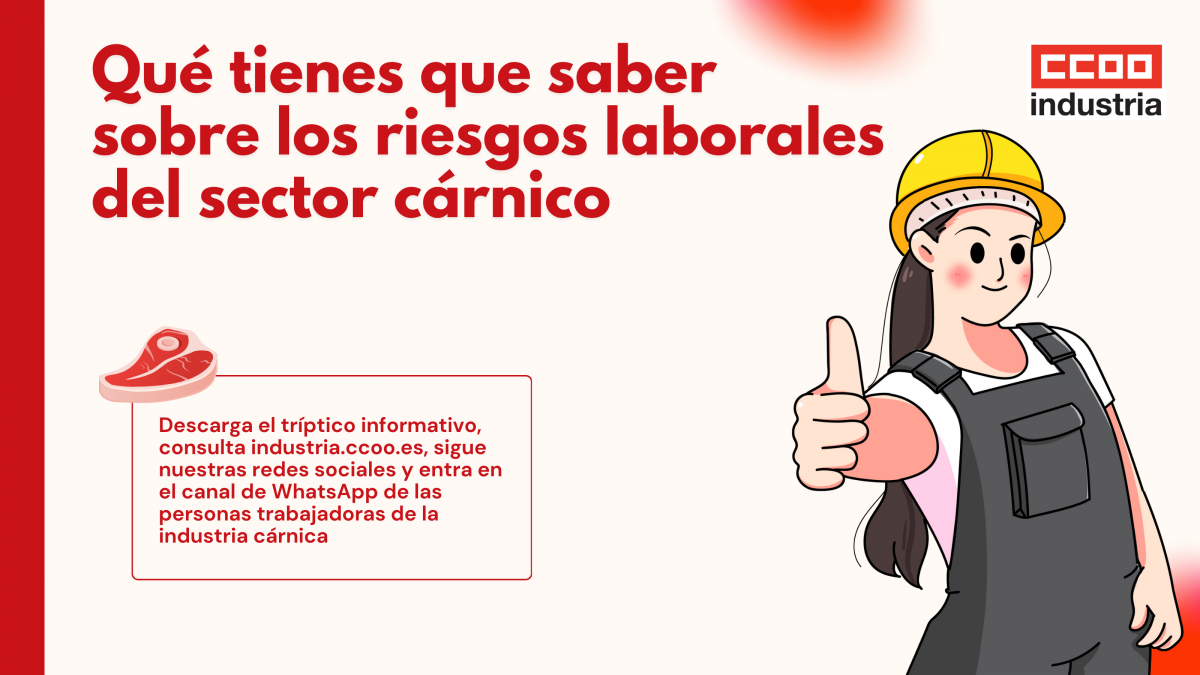 CCOO lanza una campaña para reducir los accidentes laborales en la industria cárnica
