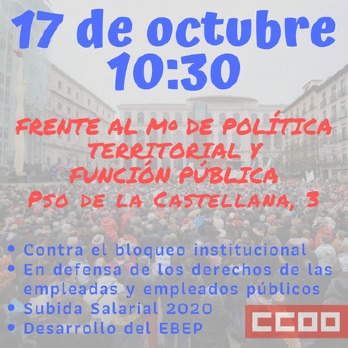 Concentración frente al Ministerio de Política Territorial y Área Pública