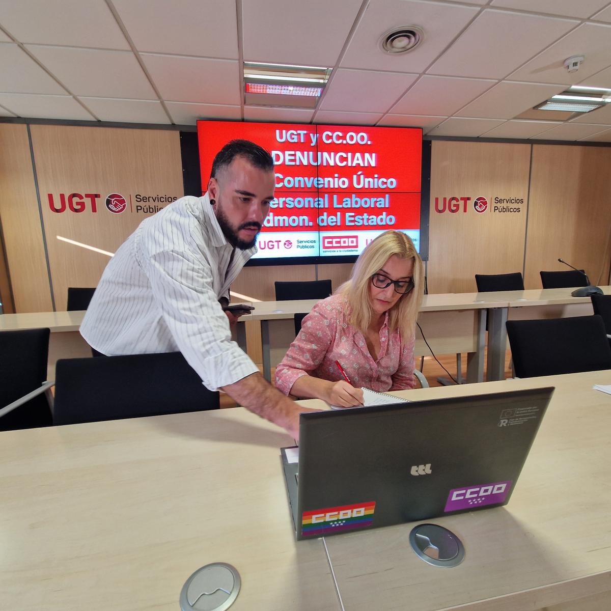 Rueda de prensa para la eliminación de la brecha salarial dentro de la AGE en la negociación del V Convenio Único del personal laboral