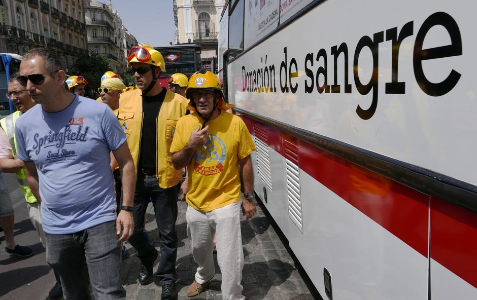 Donación masiva de sangre del personal del Samur