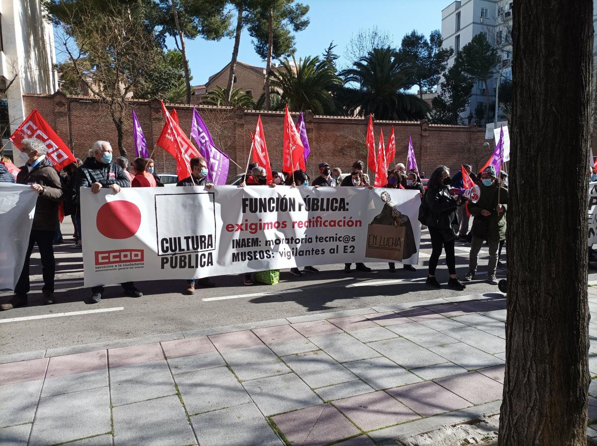 Manifestación CCOO, 27 de enero de 2022, en las sedes de Función Pública de la AGE.