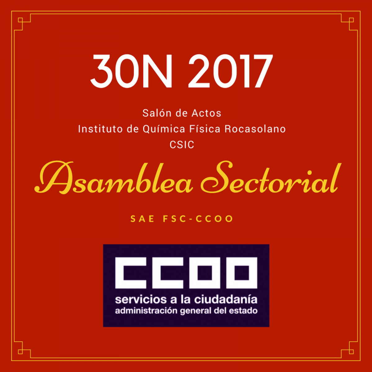 Asamblea Sectorial SAE FSC-CCOO en CSIC