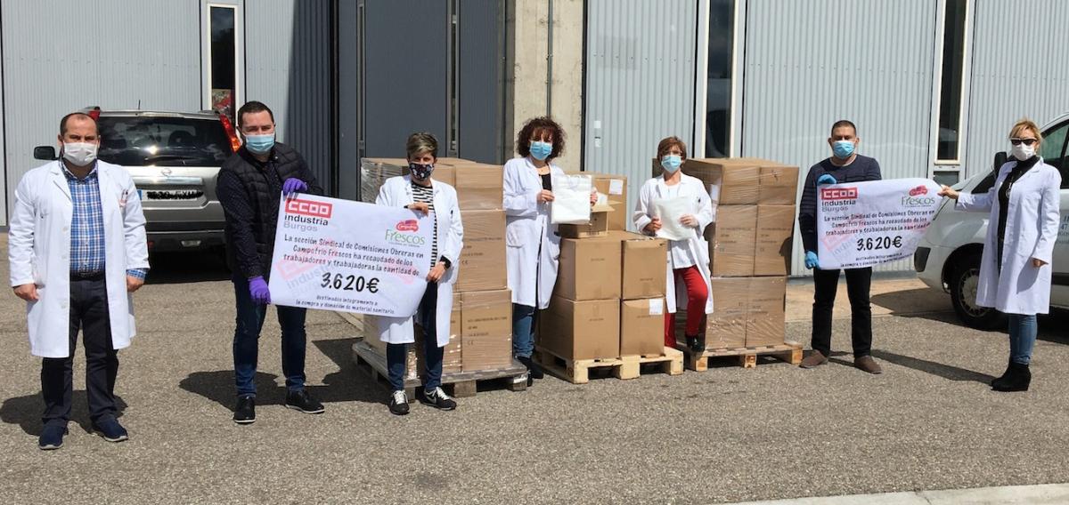 Momento en el que se produjo la donación del material sanitario