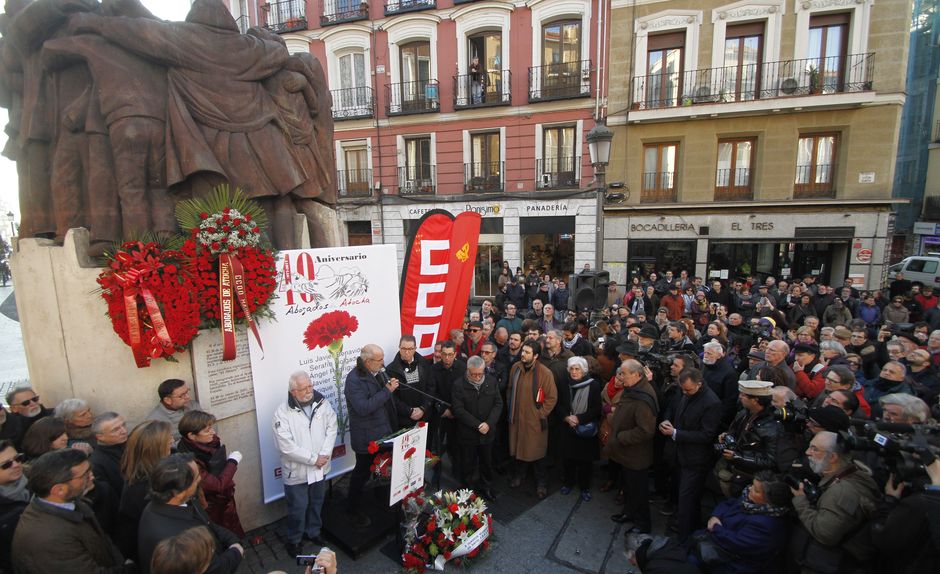 40 aniversario de los Abogados de Atocha en la Plaza de ntón Martín de Madrid