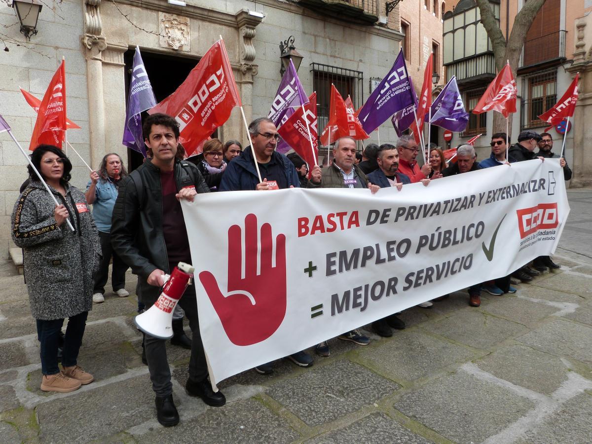 Concentración de CCOO en Toledo por una OEP extraordinaría del Agua el pasado mes de febrero