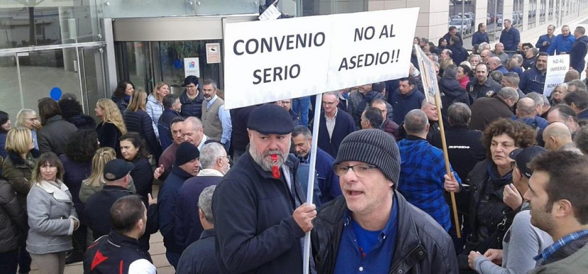 Una de las muchas movilizaciones que ha protagonizado estos días la plantilla de Endesa